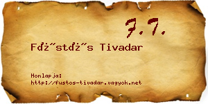 Füstös Tivadar névjegykártya