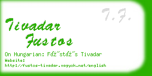 tivadar fustos business card